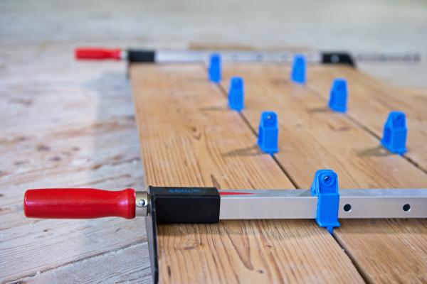 Terrace Board Clamp Standard - for efficient laying of decking | for pre-tensioning 5-7 rows of planks | especially suitable for curved planks | indispensable in modern decking construction